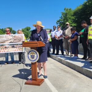 Delaware County Holds Ribbon Cutting to Mark Reopening of Tribbett Avenue Bridge