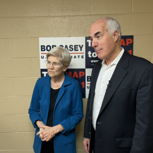 Casey Calls in Progressive Liz Warren to Campaign in Montco